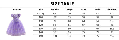 Girl Cosplay Princess Aurora Rapunzel Dress Up Kids Christmas Halloween Tulle Fancy Costume for Children Girls Birthday