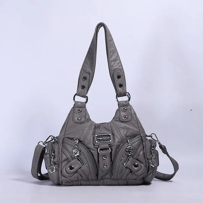 Vintage Women Handbags Soft Bag Small Top-handle Purse Fashion Satchel Multi-Pockets Shoulder Bag Hobos Phone Pack Tote Bag