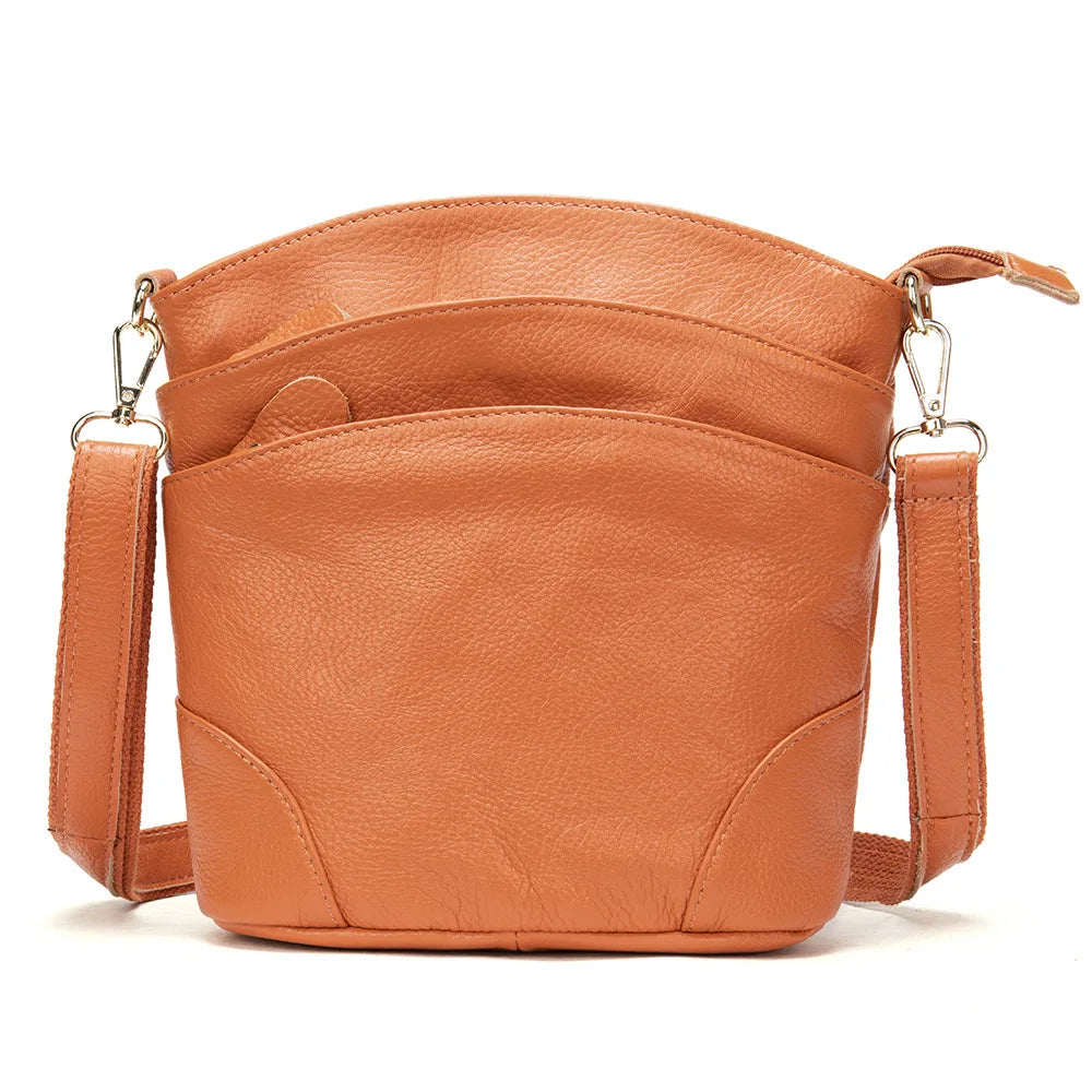 Genuine Leather Women Messenger Bags Cow Leather Crossbody Shoulder Bag Small Female Handbags Capacity Phone Bag for Girls