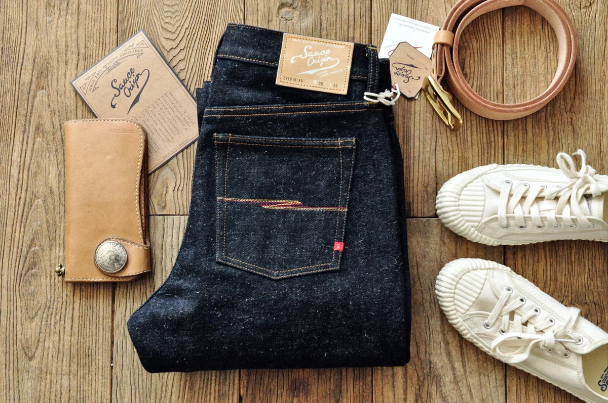 Mens Jeans cotton linen Selvedge Sanforized Raw Denim Jeans for Men Straight Fit Silver Button 19 oz