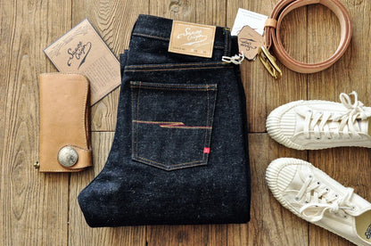 Mens Jeans cotton linen Selvedge Sanforized Raw Denim Jeans for Men Straight Fit Silver Button 19 oz