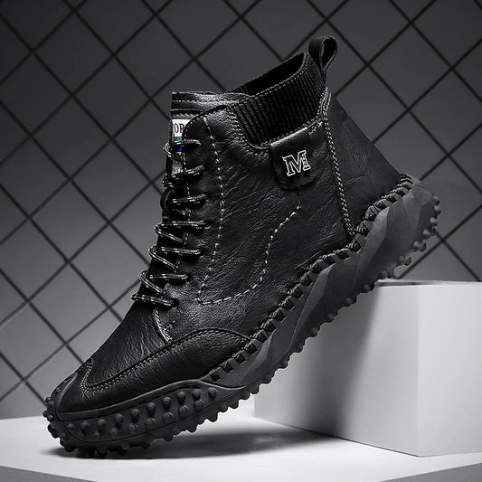 Winter Warm Men's Casual Shoes Fashion Men's Leather Boots Comfortable Men's Ankle Boots Outdoor High Quality Hiking Boots Men