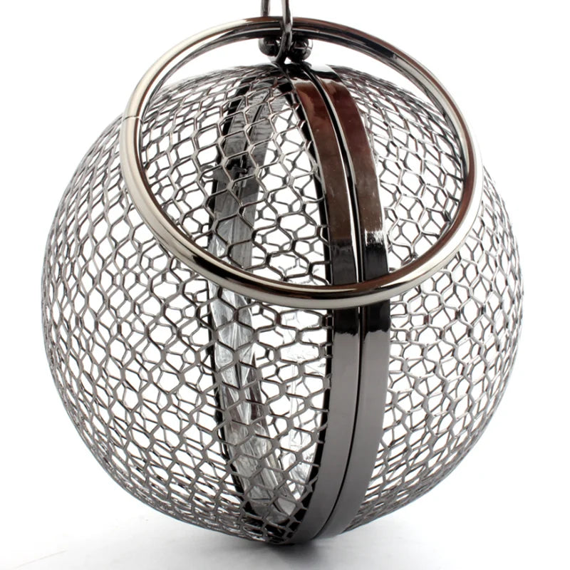 girl Hollow Out Women Round Metal Clutches bags Hard Case Evening Bags Handbags and Purses Chain Shoulder Bag clutch purse gift