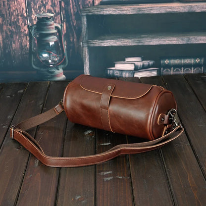 Luxury Retro Barrel Shaped Shoulder Bags Men Crossbody Bag Fashion Design Messenger Bag Mens Crossbody Shoulder Bag Male 2021