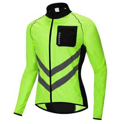 Windproof Cycling Jacket MTB Bike Jersey Outdoor Sport Cycling Windbreaker Rainproof Reflective Bike Clothing Navy Blue