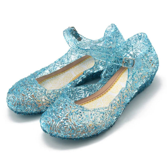 Elsa Costumes Flats Shoes Snow Queen Princess Birthday Sandals for Girls Toddler Kids