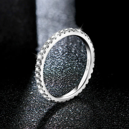 ATTAGEMS Bagues en argent sterling massif 925 pour femmes, Moissanite pleine éternité, bague de mariage, bague de fiançailles, bijoux fins