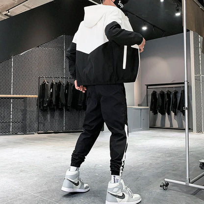 2026 Men Tracksuit Casual Joggers Hooded Sportswear Jackets And Pants 2 Piece Sets Hip Hop Running Sports Suit