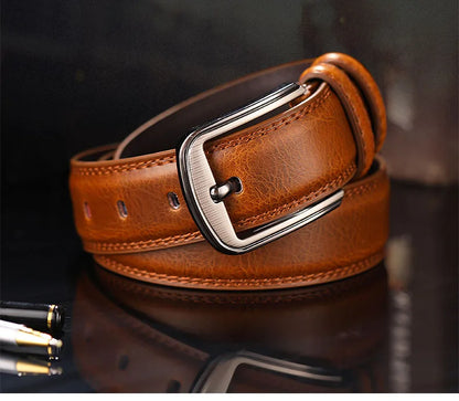 3.7*110-130cm Men's 2nd Cowskin Leather Belts Male Designer Business Waistband Crafts for Adults Jeans Accessories