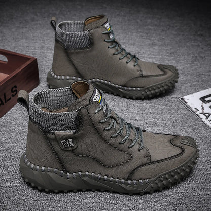Winter Warm Men's Casual Shoes Fashion Men's Leather Boots Comfortable Men's Ankle Boots Outdoor High Quality Hiking Boots Men