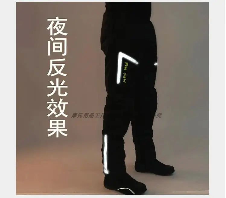 Wind-proof and warm-keeping equipment for motorcycle riding pants; fall-proof and quick-release pants in winter