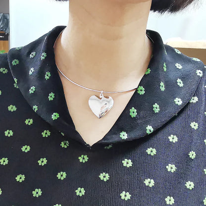 Vintage Simple 925 Sterling Silver Necklace Geometric Choker Shiny And Delicate Collarbone Chain For Women's Golden Jewellery