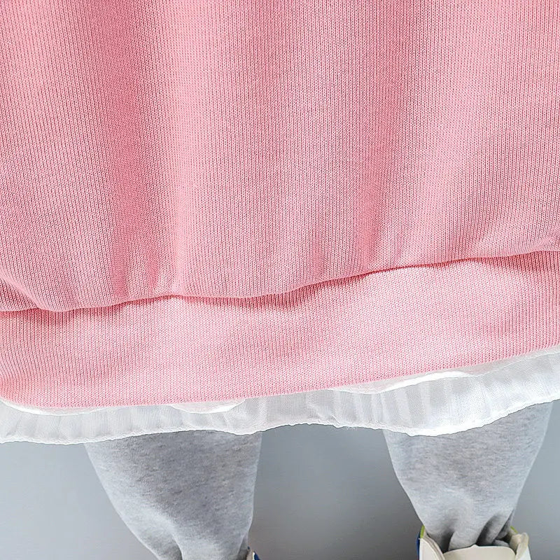 New Spring Toddler Clothing Cotton Suit Children Girls Girls Cartoon T-shirt Sports Pants 2Pcs/set Kids Clothes Baby Tracksuits
