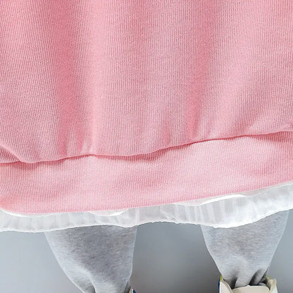 New Spring Toddler Clothing Cotton Suit Children Girls Girls Cartoon T-shirt Sports Pants 2Pcs/set Kids Clothes Baby Tracksuits