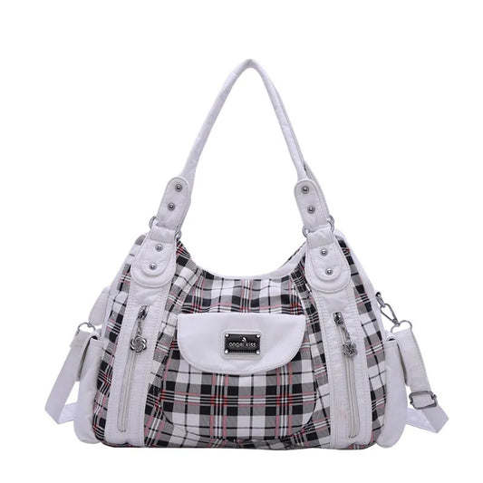Women Handhag Designers Luxury Hand bags Fashion Women Plaid Shoulder Bags Female Top-handle Bags Large Purse Hobos