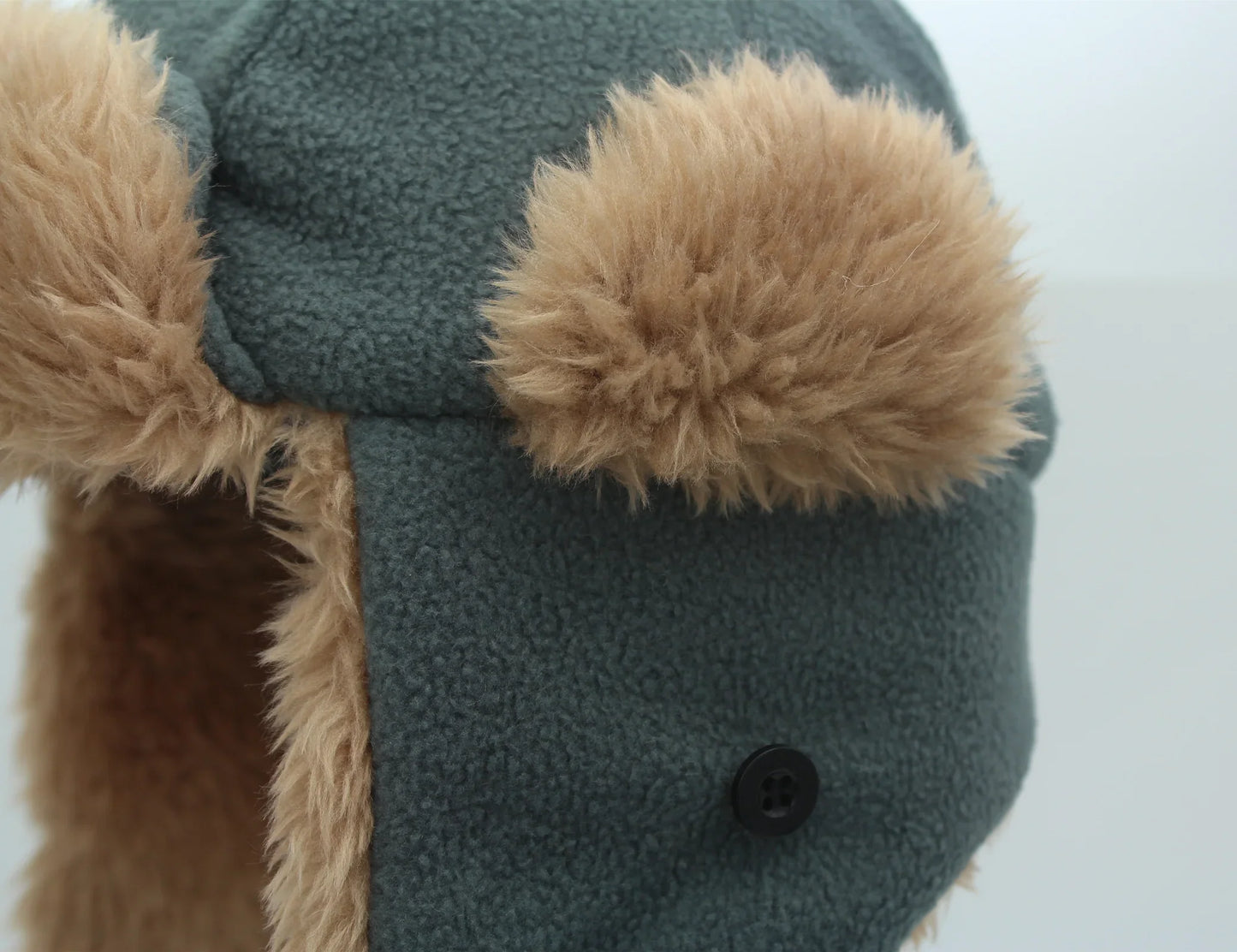 Toddler Boys Kids Fleece Trapper Sherpa Lined Windproof Winter Russian Hat with Large Flaps Warm Ski Hat