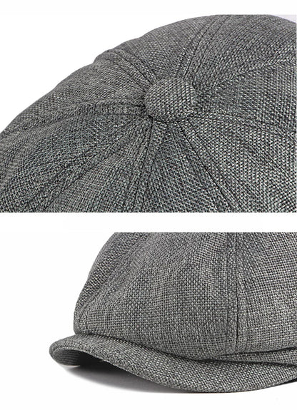 NEW Newsboy Cap Men Spring Summer Octagonal Hat For Male British Herringbone Flat Caps Retro Eight Blade Hats Breathable
