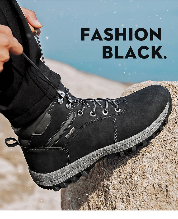 Winter Waterproof Men Boots Plush Super Warm Snow Boots for Men Sneakers Big Size 48 Men Ankle Boots Outdoor Shoes Botas Hombre