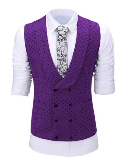 Men's Suit Formal Neck Square wave point leisure  Casual Waistcoat Formal Business Grey Navy Vest Groomman For Wedding Evening