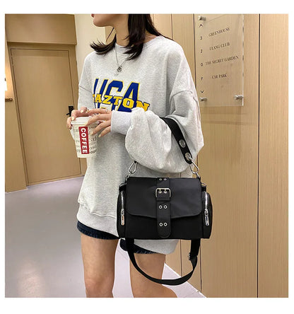 Nylon Women Shoulder Crossbody Bag Black Fashion Rivet Axillary Bags Brand Design Ladies Female Handbag Small Black Bolsa Femini