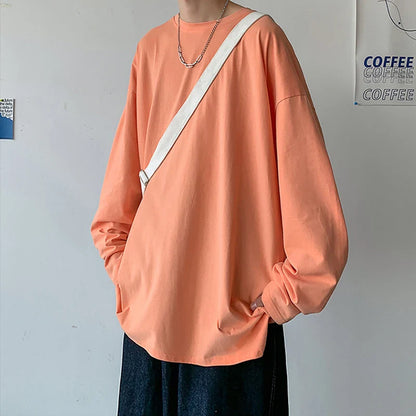 2025 Spring Autumn Long Sleeve T-shirts Men O-Neck Collar Cotton Long T Shirts Men Fashion Casual Comfortable Long T-Shirts Men