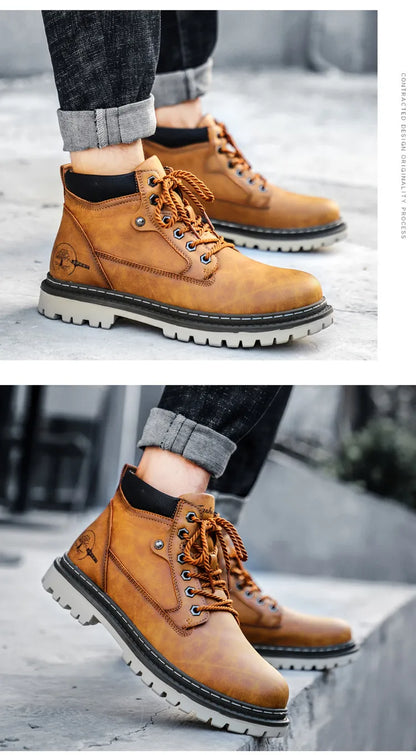 Brand Men Super Warm Snow Boots Winter Men's Ankle Boots Waterproof Short Boots Outdoor Sneakers Autumn Men's Motorcycle Boots