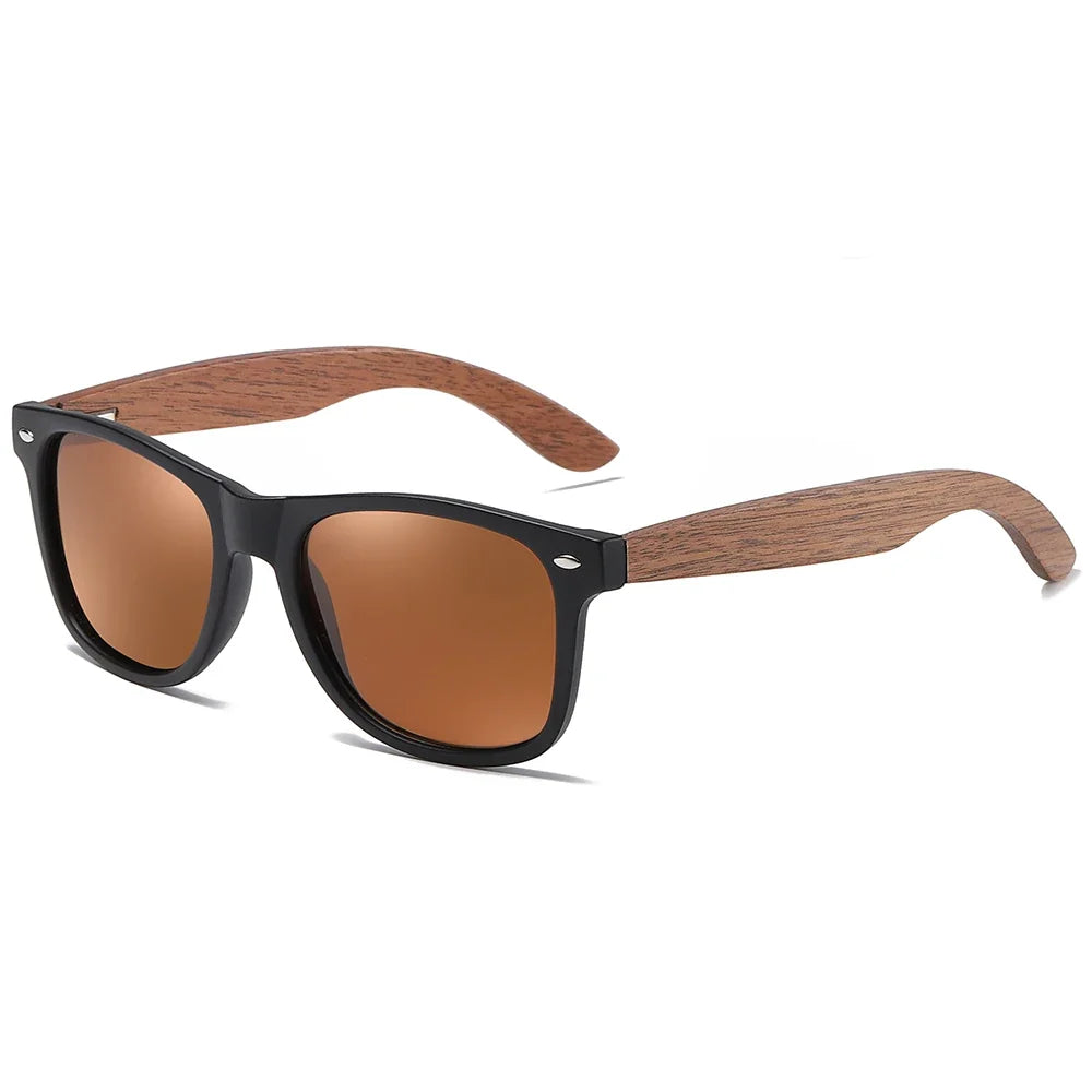 Handmade Walnut Wooden Eyewear Polarized Mirror Sunglasses Men Women Vintage Design Oculos De Sol Masculino UV400 Paper Box