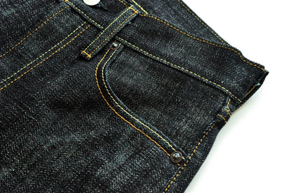 308XX-BO-Wind Jeans for Men Furinkazan Selvedge raw denim Jeans Mens Jeans 66 MODE Fit 16.8 OZ Silver-plated Buttons