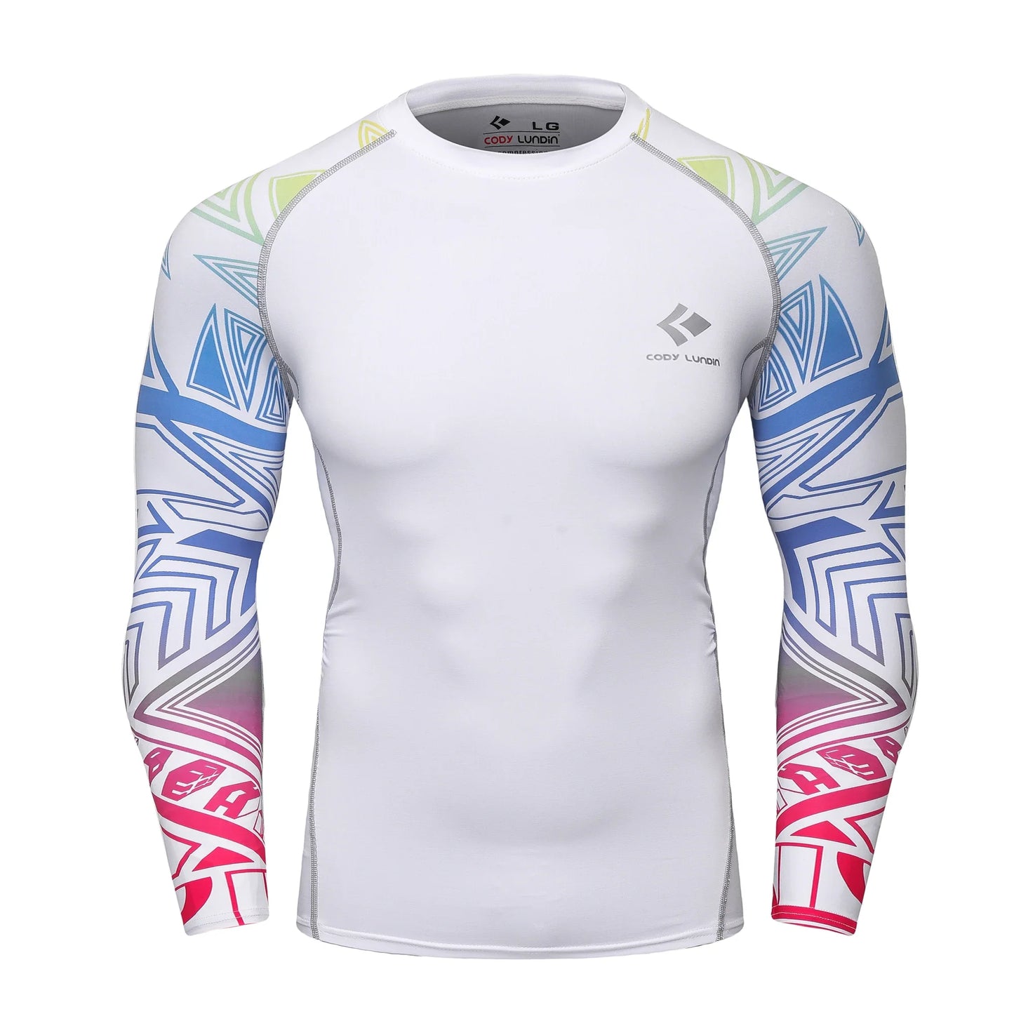 Cody Lundin Quikly Dye Mesh Men's Digital Printed Compression Rash Guard Gym Long Sleeve Jiu Jitsu Shirt Sportswear Swimming Top
