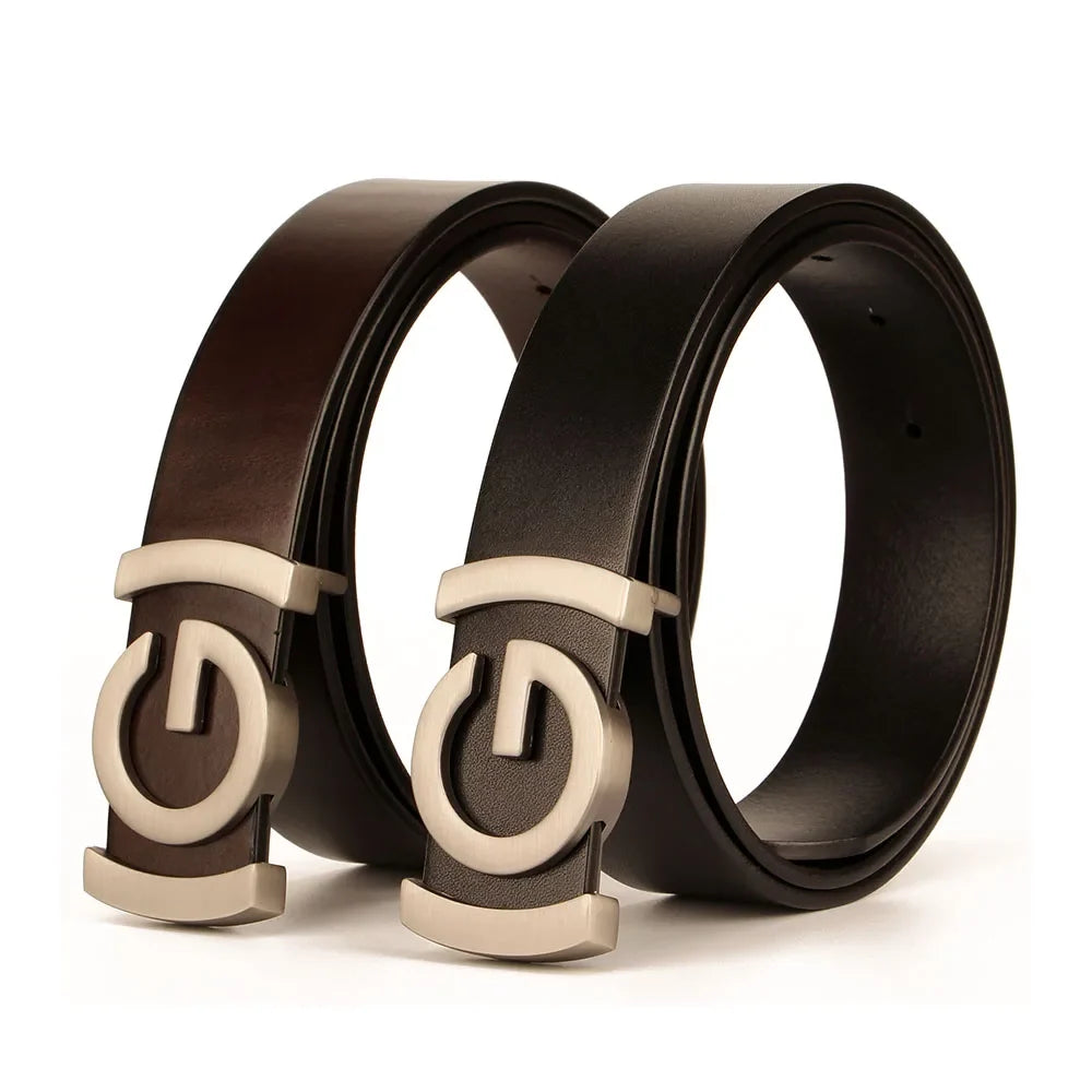 New Wide 34mm Male belt Famous Style Metal G Buckle Brand Women Belt Genuine Leather business Luxury Belts for Men Strap jeans