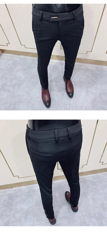Men Suit Pants Formal Trousers Stretch Slim Pantalone Hombre Calça Masculina Solid Color Casual Dress Pants Fashion Men Clothing
