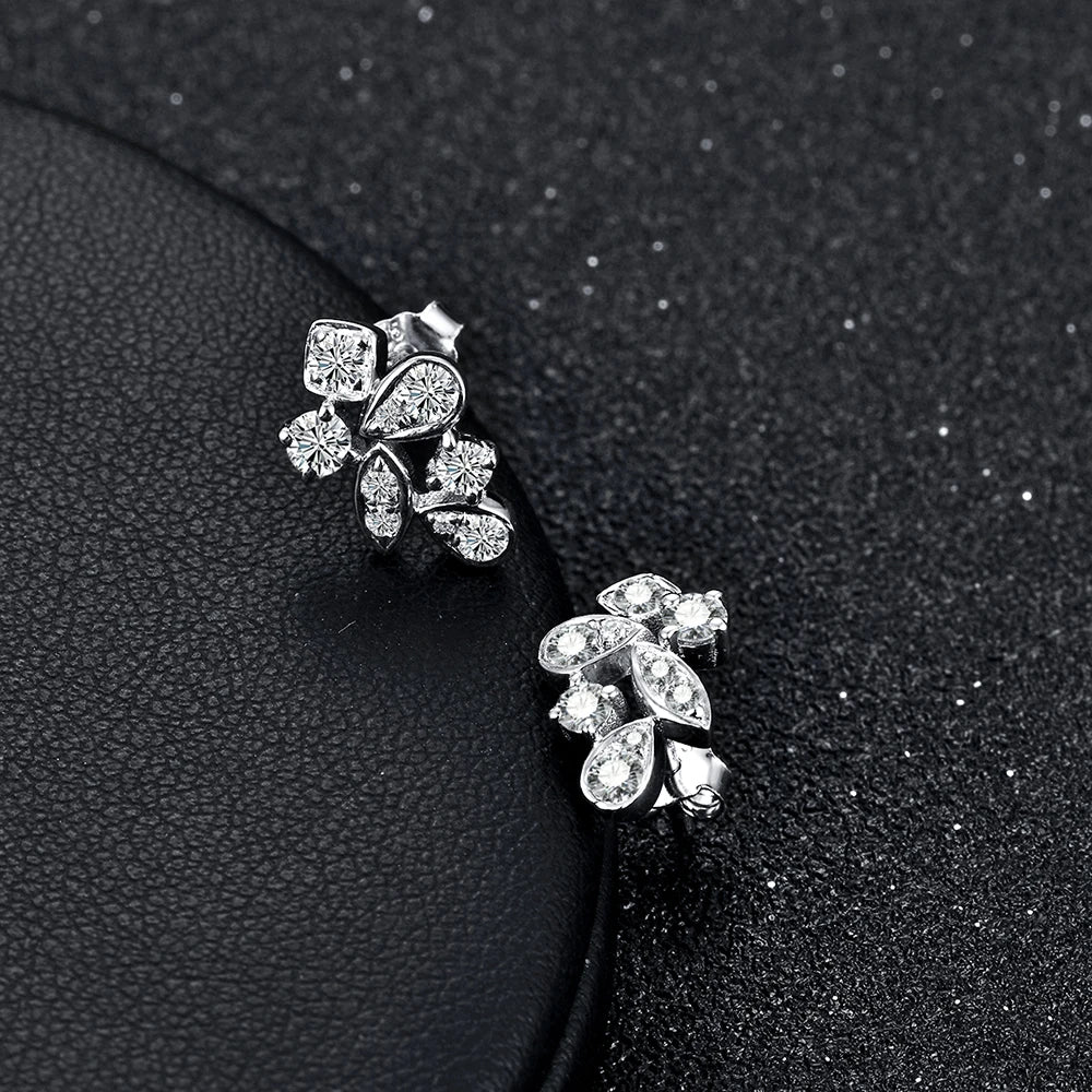 New Arrivals Moissanite Diamond 925 Sterling Silver Stud Earrings Passed Diamond Test Moissanite Fine Jewelry for Women Gift