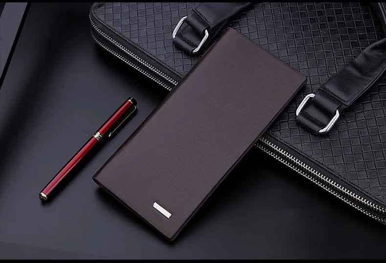 men's wallet microfiber leather long purse carteira masculina hombre billeteras thin porte 2022 men wallets of leather genuine
