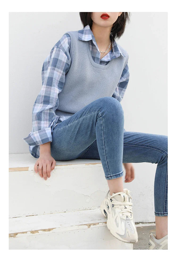 Women Jeans Retro High Waist Stretch Pencil Denim Pants Elastic for Woman Female Trousers Autumn Winter Ladies