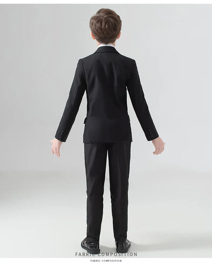 Flower Boys Suit for Weddings Kids Prom Party Tuxedo Formal Blazer Children's Day Pinao Performance Costume school uniform 2-16T