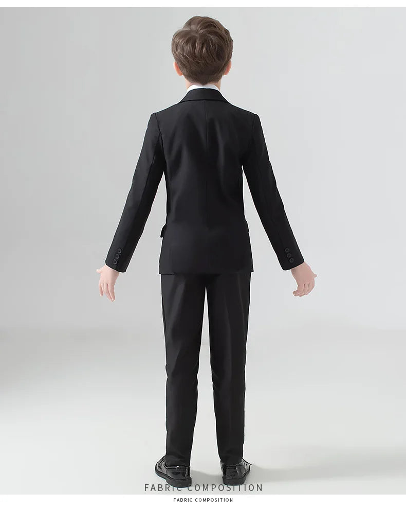 Flower Boys Wedding Suit Kids Prom Party Tuxedo Formal Blazer Children's Day Pinao Performance Costume school uniform 2-16T