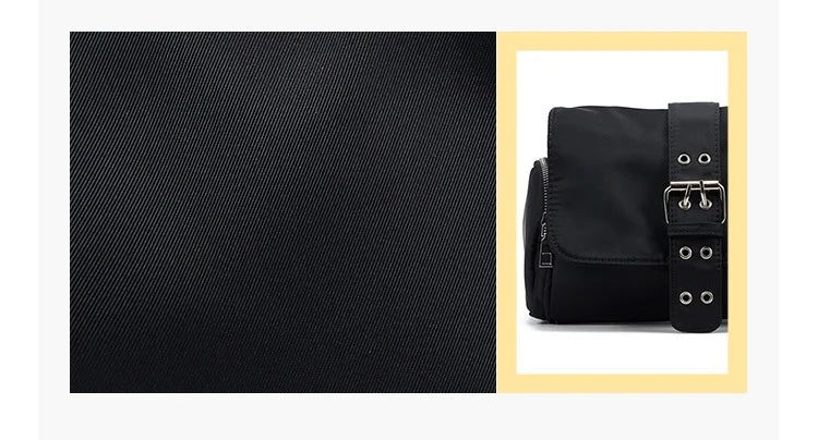 Nylon Women Shoulder Crossbody Bag Black Fashion Rivet Axillary Bags Brand Design Ladies Female Handbag Small Black Bolsa Femini