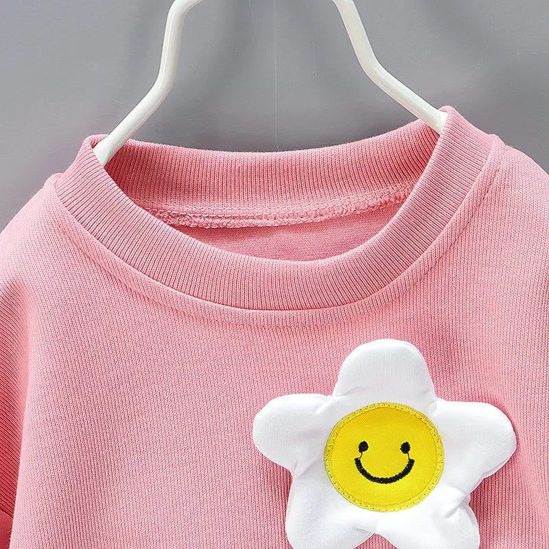 New Spring Toddler Clothing Cotton Suit Children Girls Girls Cartoon T-shirt Sports Pants 2Pcs/set Kids Clothes Baby Tracksuits