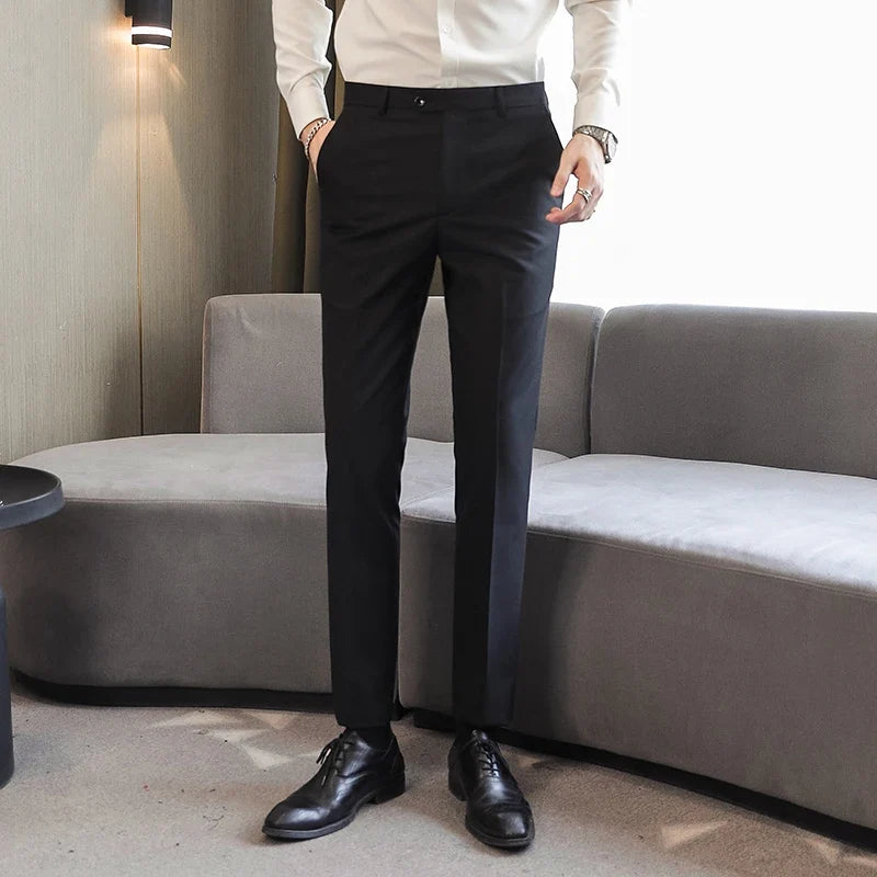 Men's Blue Suit Pants, Red Elegant Man Office Work Pant, Green and Purple Casual Trousers Men 17 Colors Pantalones Hombre