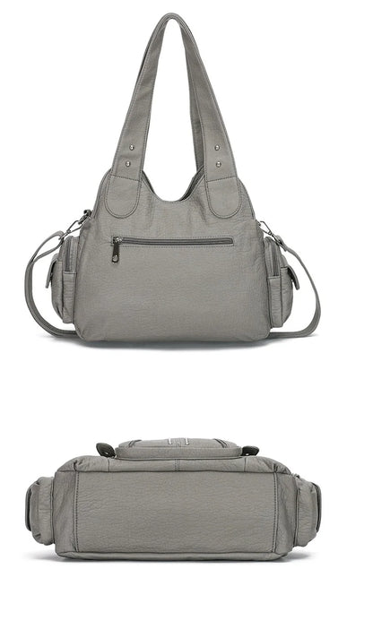 Women's Fashion Shoulder Bag PU Leather Handbag Large Capacity Satchel Vintage Female Shoulder Bag Phone Pouch