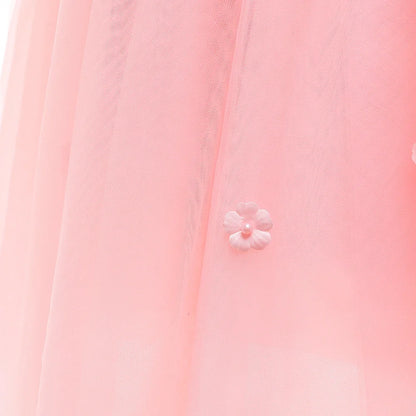 Formal Tulle Flower Bridesmaid Girls Dress Vestido White Wedding Princess Prom Kids Party Dresses For Girls Bow Birthday Costume