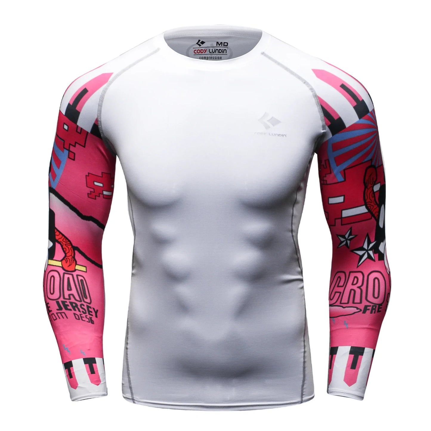 Cody Lundin Quikly Dye Mesh Men's Digital Printed Compression Rash Guard Gym Long Sleeve Jiu Jitsu Shirt Sportswear Swimming Top