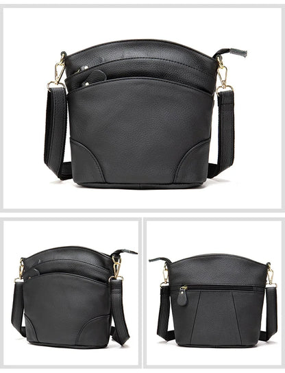 Genuine Leather Women Messenger Bags Cow Leather Crossbody Shoulder Bag Small Female Handbags Capacity Phone Bag for Girls