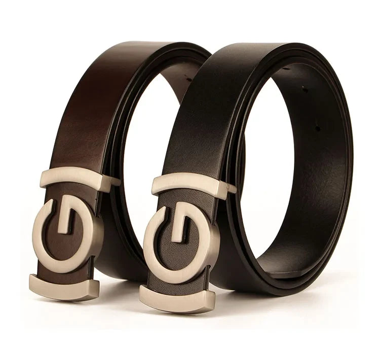 New Wide 34mm Male belt Famous Style Metal G Buckle Brand Women Belt Genuine Leather business Luxury Belts for Men Strap jeans