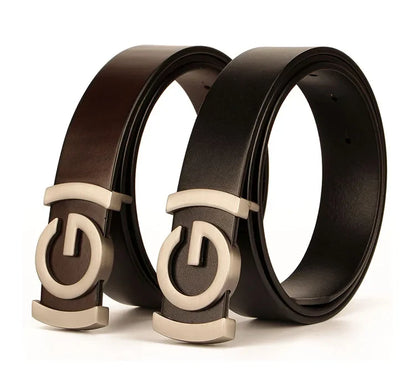 New Wide 34mm Male belt Famous Style Metal G Buckle Brand Women Belt Genuine Leather business Luxury Belts for Men Strap jeans