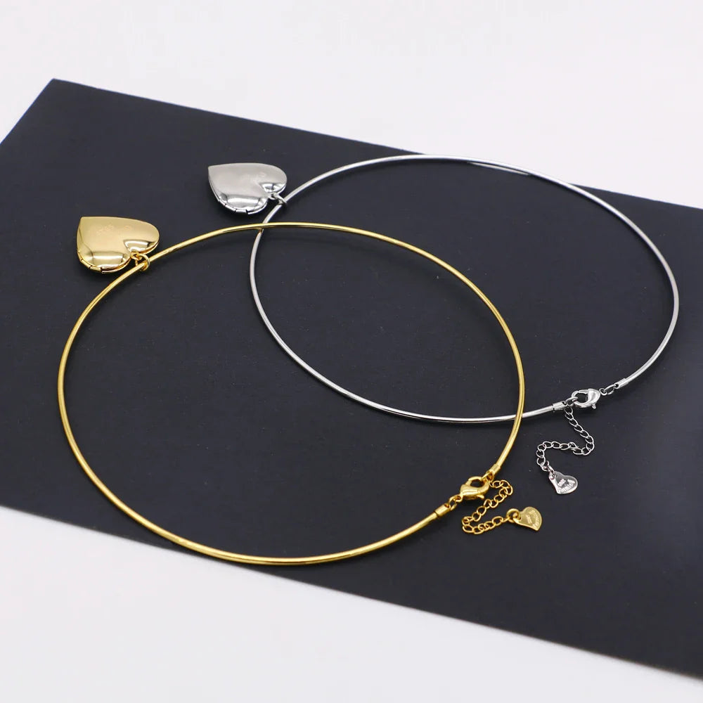 Vintage Simple 925 Sterling Silver Necklace Geometric Choker Shiny And Delicate Collarbone Chain For Women's Golden Jewellery