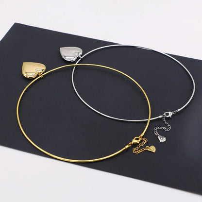 Vintage Simple 925 Sterling Silver Necklace Geometric Choker Shiny And Delicate Collarbone Chain For Women's Golden Jewellery