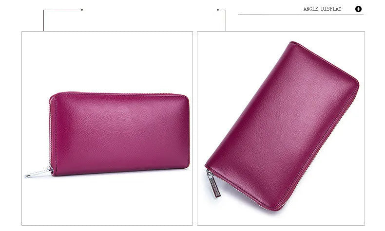 Men wallet genuine leather passport RFID long large capacity organ mobile phone  multi function card holder unisex wallets