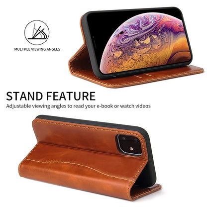 100% Genuine Leather Flip Cover Case for iPhone 17 14 15 Plus 11 12 13 16 Pro MaxTop Quality Fashion Brand With Card Slot