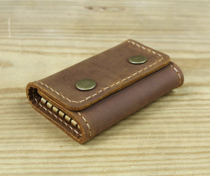 Handmade Vintage Genuine Leather Key Holder Men keyChain Cover Leather Key Wallet Men key case bag Women Key Organizer